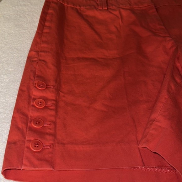 Talbots Red Relaxed Chino Shorts.  Buttons on the thighs. Size 16.EUC - Picture 2 of 6